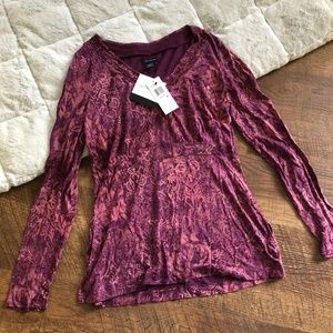 Calvin Klein Long Sleeve Maroon Shirt Size M